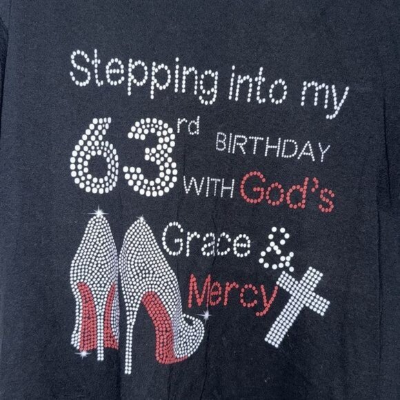 Stepping Into My 63rd Birthday Shirt With Gods Grace & Mercy Design - Picture 2 of 5